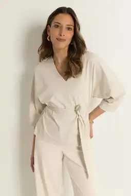 Wehkamp CLAUDIA BY CLAUDIA STRÄTER travelstof top ecru aanbieding