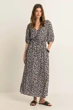 Wehkamp Expresso maxi jurk met panterprint grijs aanbieding