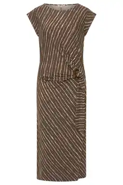 Wehkamp Expresso midi jurk jersey bruin aanbieding