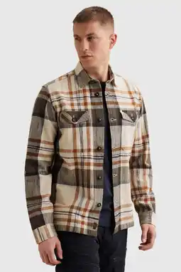 Wehkamp PME Legend geruit overshirt ecru aanbieding