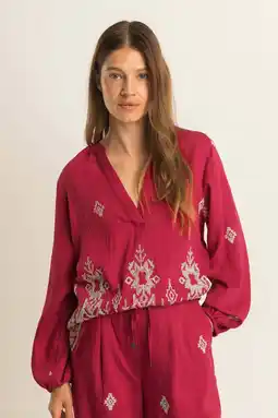 Wehkamp Expresso geborduurde blouse roze aanbieding
