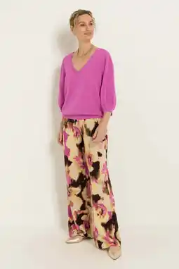 Wehkamp CLAUDIA BY CLAUDIA STRÄTER wide leg regularwaist broek multi aanbieding