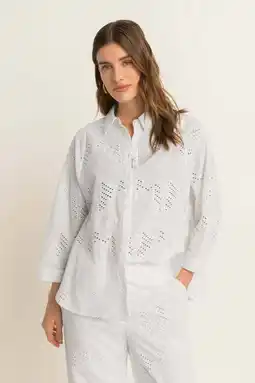 Wehkamp Expresso broderie blouse wit aanbieding