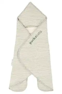 Wehkamp Puckababy Newborn The Gogo wikkeldeken 0-7 mnd teddy Ecru/groen aanbieding