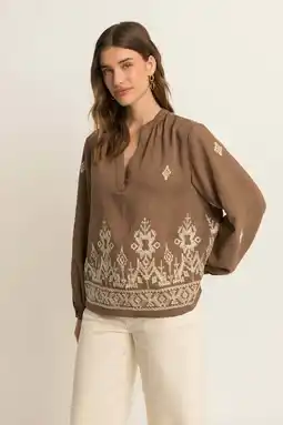 Wehkamp Expresso geborduurde blouse groen aanbieding