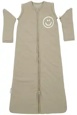 Wehkamp Meyco winter slaapzak Slub met Smile applicatie taupe/offwhite aanbieding