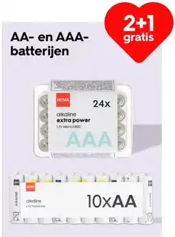 HEMA AA en AAA Batterijen aanbieding