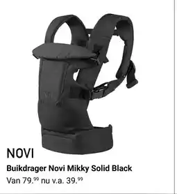 Van Asten BabySuperstore Buikdrager Novi Mikky Solid Black aanbieding