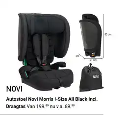 Van Asten BabySuperstore Autostoel Novi Morris I-Size All Black Incl. Draagtas aanbieding