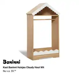 Van Asten BabySuperstore Kast Baninni Huisjes Cloudy Hout Wit aanbieding