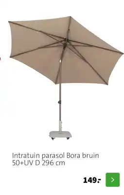 Intratuin Intratuin parasol Bora bruin 50+UV D 296 cm aanbieding