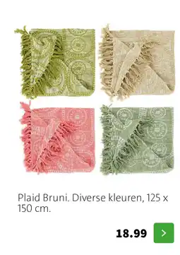 Intratuin Plaid Bruni. Diverse kleuren, 125 x 150 cm. aanbieding