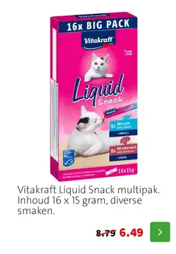 Intratuin Vitakraft Liquid Snack multipak. Inhoud 16 x 15 gram, diverse smaken. aanbieding