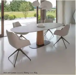 Eijerkamp Stel zelf samen eettafel Storq stoel Kiq aanbieding