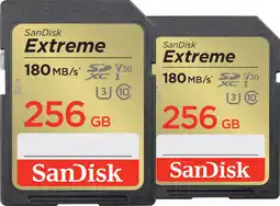 Coolblue SanDisk SDXC Extreme 256GB 130MB/s DuoPack aanbieding