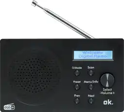 MediaMarkt OK. Ord 101bt-b-1 Dab+ Dab-radio Zwart aanbieding