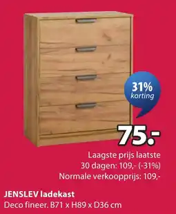 Jysk Jenslev ladekast aanbieding