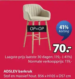 Jysk Adslev barkruk aanbieding