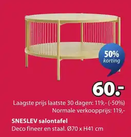 Jysk Sneslev salontafel aanbieding