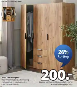 Jysk Jenslev kledingkast aanbieding