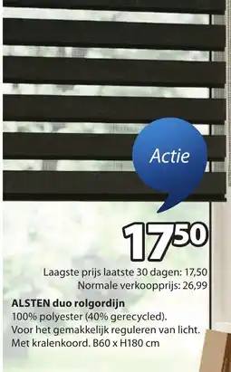 Jysk Alsten duo rolgordijn aanbieding