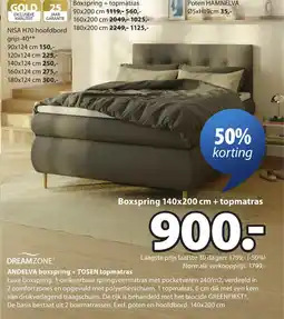 Jysk Andelva boxspring + tosen topmatras aanbieding
