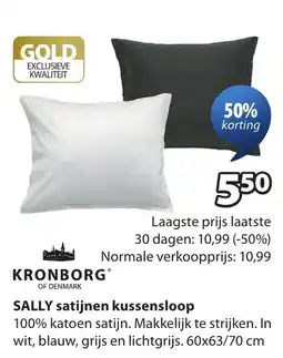Jysk Sally satijnen kussensloop aanbieding