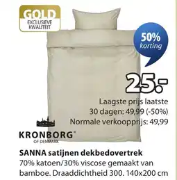 Jysk Sanna satijnen dekbedovertrek aanbieding