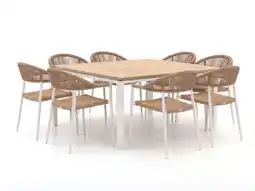 Kees Smit Manifesto Belpasso/Linosa 160x160cm dining tuinset 9-delig stapelbaar aanbieding