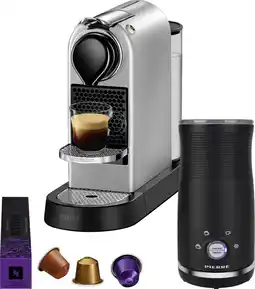 Coolblue Krups Nespresso Citiz XN741B Zilver + Pierre Melkopschuimer aanbieding