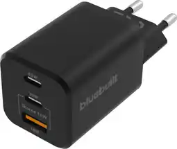 Coolblue BlueBuilt Power Delivery + Quick Charge Oplader met 3 Usb Poorten 65W Zwart aanbieding