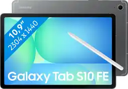 Coolblue Samsung Galaxy Tab S10 FE 10,9 inch 128GB Wifi + 5G Grijs Enterprise Edition aanbieding