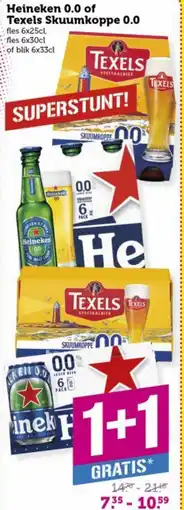 Lekker Makkelijk Heineken 0.0 of Texels Skuumkoppe 0.0 aanbieding