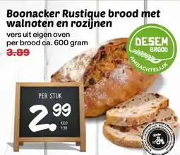 De Boerenschuur Boonacker rustique brood met walnoten en rozijnen aanbieding