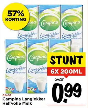 Vomar Voordeelmarkt Campina Langlekker Halfvolle Melk aanbieding