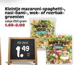 De Boerenschuur Kleintje macaroni spaghetti, nasi-bami, wok of roerbak groenten aanbieding