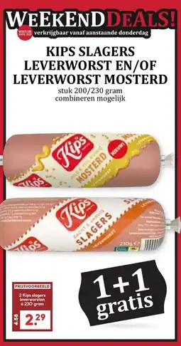 De Boerenschuur Kips slagers leverworst en/of leverworst mosterd aanbieding