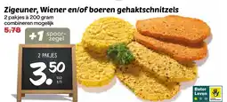 De Boerenschuur Zigeuner, wiener en/of boeren gehaktschnitzels aanbieding