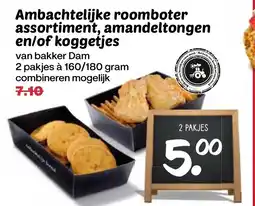 De Boerenschuur Ambachtelijke roomboter assortiment, amandeltongen en/of koggetjes aanbieding