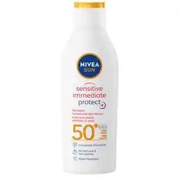 Kruidvat NIVEA Sun Sensitive Immediate Protect+ SPF50+ Zonnebrandlotion aanbieding
