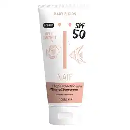 Kruidvat Naïf Baby & Kids SPF50 Mineral Sunscreen Zonnebrandcrème aanbieding