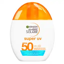 Kruidvat Garnier Ambre Solair Super Uv SPF50 Onzichtbare Waterfluid Zonbescherming aanbieding