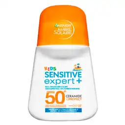 Kruidvat Garnier Ambre Solaire Kids Sensitive Expert+ SPF50+ Roll-on aanbieding