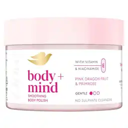 Kruidvat Dove bodyscrub Body & Mind Dragonfruit & Primrose aanbieding