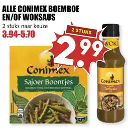 De Boerenschuur Alle conimex boemboe en/of woksaus aanbieding
