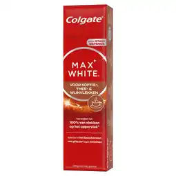 Kruidvat Colgate Max White Voor Koffie, Thee & Wijn Whitening Tandpasta aanbieding