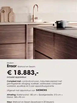 Superkeukens Siemens Keuken Enсор Walnoot en Sesam aanbieding