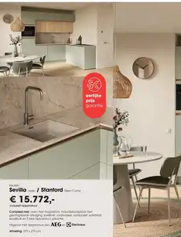 Superkeukens AEG en Electrolux Sevilla Jade / Stanford Eiken Como aanbieding