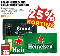 De Boerenschuur Brand, heineken pils, 0.0% of mono twist off aanbieding