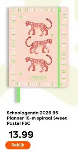 The Read Shop Schoolagenda 2026 B5 Planner 16-m spiraal Sweet Pastel FSC aanbieding